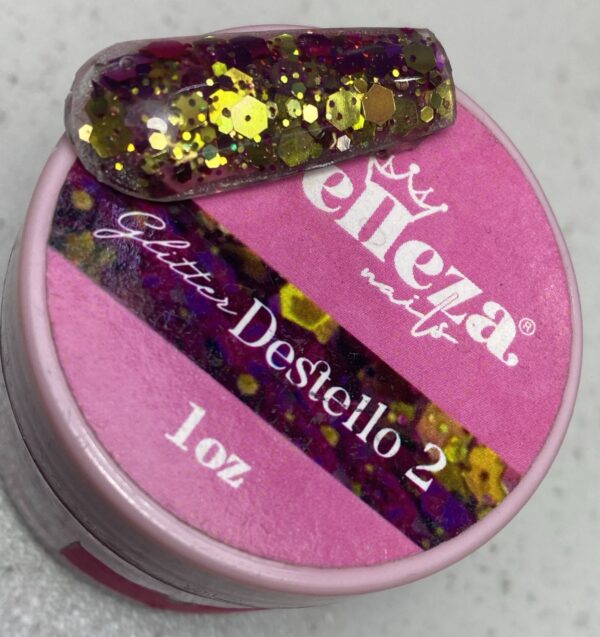 Acrílico glitter destello 2 Belleza Nails 1 onza