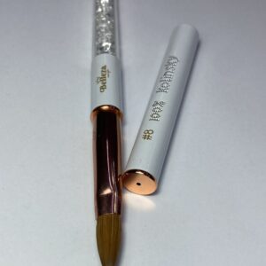 Pincel #8 kolinsky blanco con cristales Belleza Nails