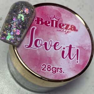 10-19-1.jpeg Acrílico glitter #3 love it Belleza Nails 28 grs