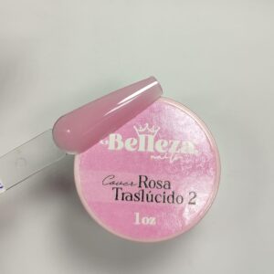 Acrílico cover rosa traslúcido 2 Belleza Nails 1 onza