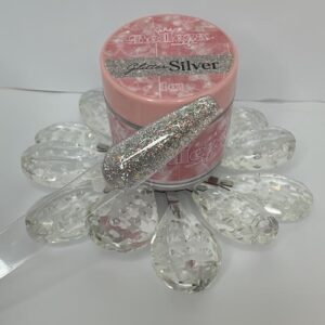 Acrílico glitter silver Belleza Nails 1 onza