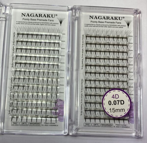 Blíster de pestañas 0.07 curva D Nagaraku grosor 15mm 4D