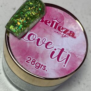 Acrílico glitter #18 love it Belleza Nails 28grs