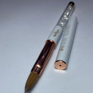 Pincel #10 kolinsky blanco con cristal Belleza Nails