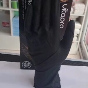 Caja de Guantes Negros de Nitrilo Talla XS Vitapro 100 pares