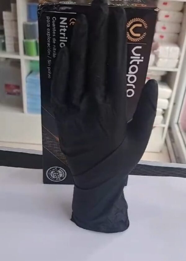 Caja de Guantes Negros de Nitrilo Talla XS Vitapro 100 pares