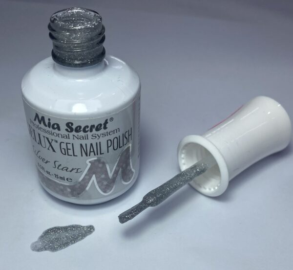 Gelux Gel Nail Polish Silver Stars Mia Secret 15ml