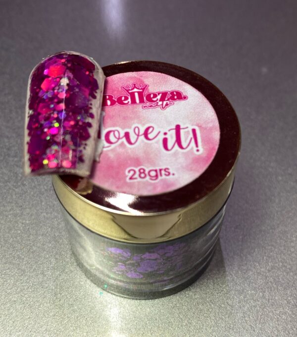 Acrílico Glitter #9 Love it Belleza 1/4 onza