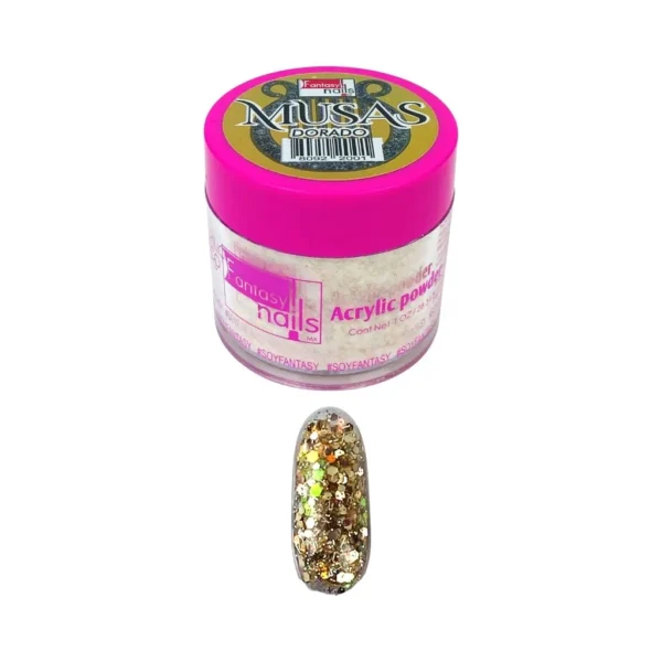 Acrílico musas dorado Fantasy Nails 1 onza