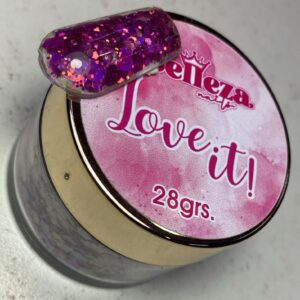 Acrílico glitter #19 love it Belleza Nails 28grs