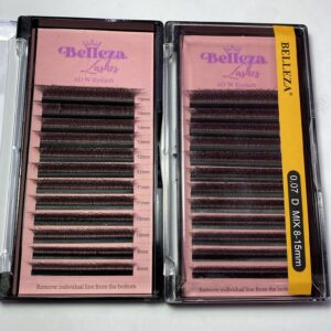 Blíster de pestañas 0.07 curva D Belleza Mix negras 6D