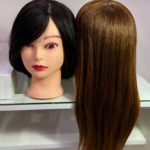 Cabezote con cabello para  practicar peinados