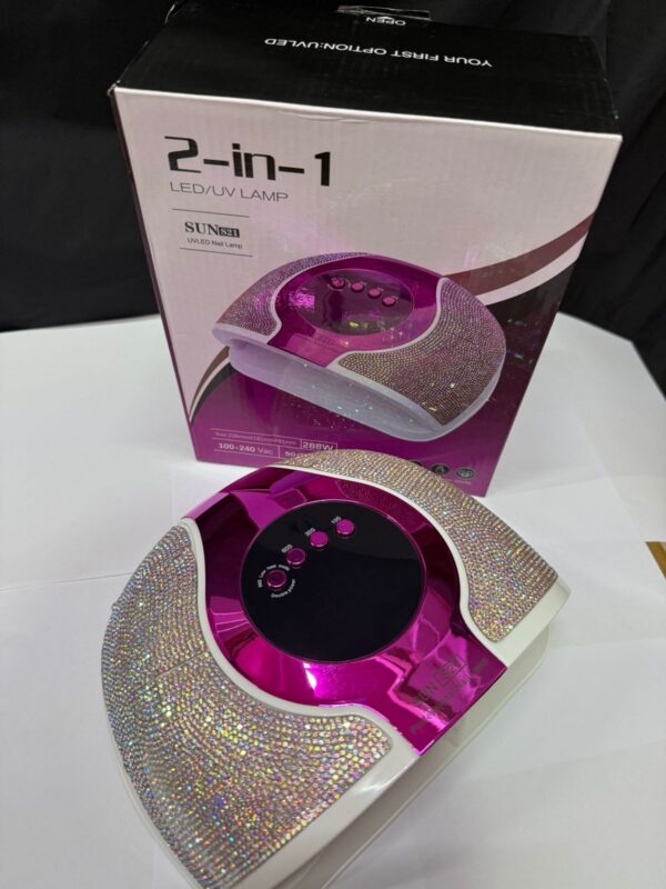 Lámpara Fucsia  con incrustaciones de diamante LED/UV 2 IN 1  SUN S21