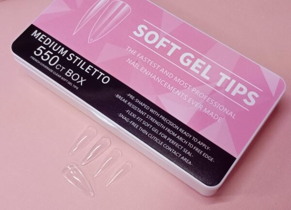 Tips para sof gel  Medium Stiletto