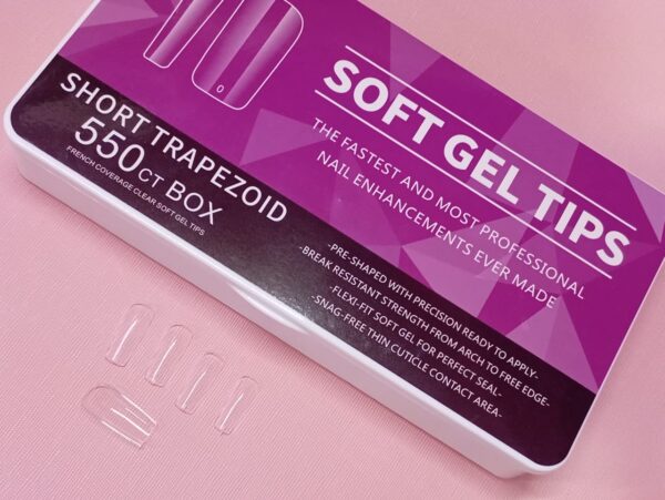 Tips  Cuadrados para sof gel  cristal empaque morado