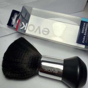 Brocha (bledo) para barbero Evok mango color plateador