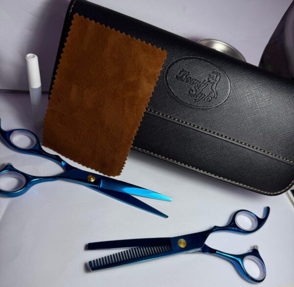 kit de tijeras  para cabello color azul  Beauty  Style