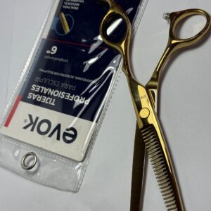 Tijera para cabello  Evok Profesional  dorada para degrafilar