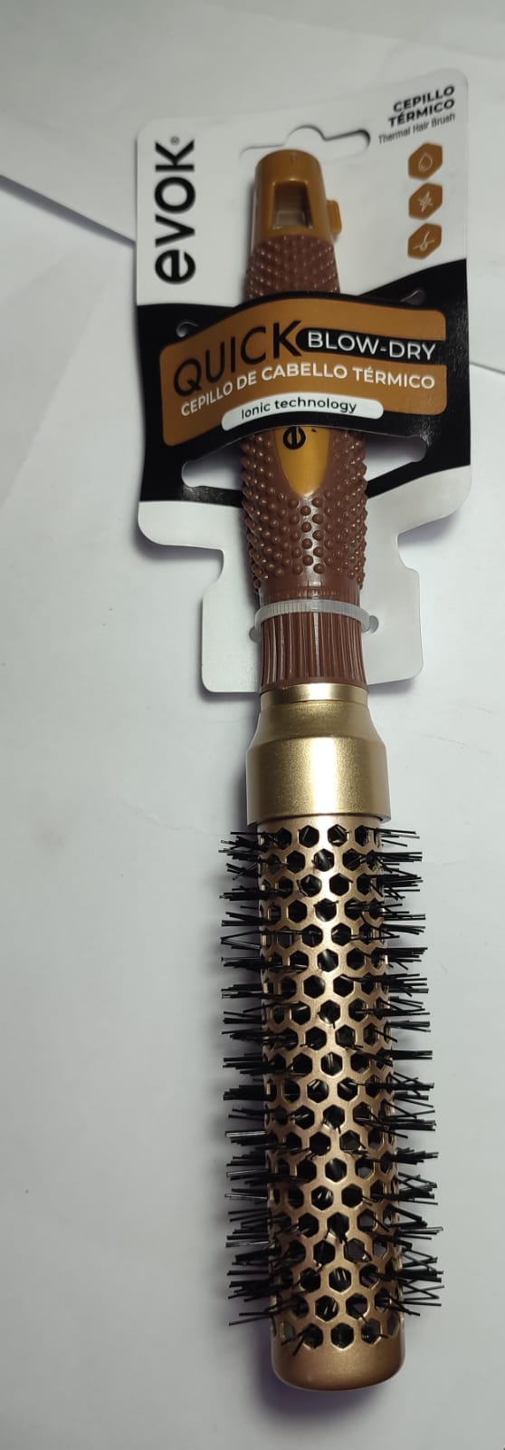 Cepillo térmico para cabello delagado evok mango de silicona