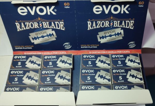 caja de gilet (repuesto de navaja)  para barberia evok