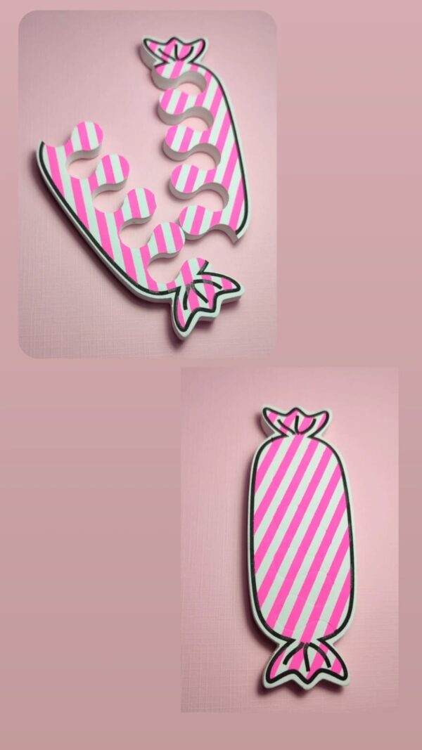 Separadores de dedos forma de dulce color rosado