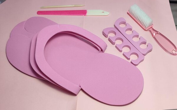 Kit para pedicura color rosado