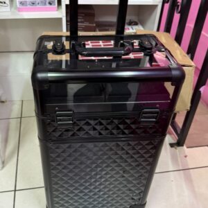 Maleta para manicurista color negro con tapadera transparente