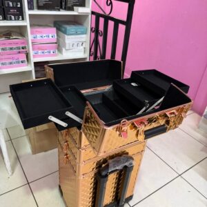 maleta para manicurista  color dorado