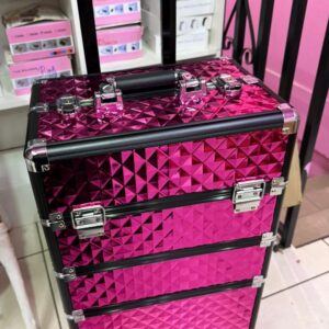 Maleta para manicurista  color fucsia con negro