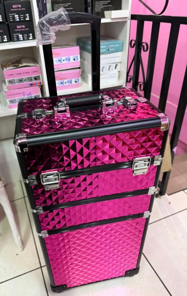 Maleta para manicurista  color fucsia con negro