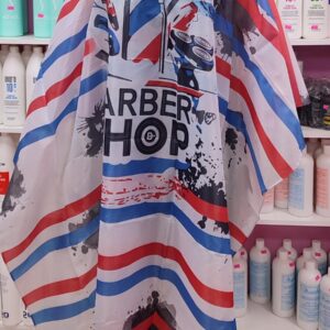 Capa franjas rojas y azules para barbería