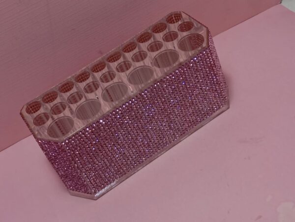 Porta Pincel  con brios rosado