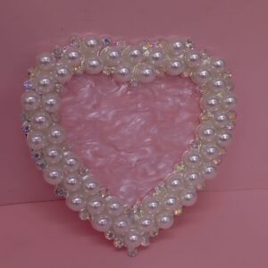 Exhibidor de mostrario (base para mezclas de gel uñas) forma de corazon con perlas