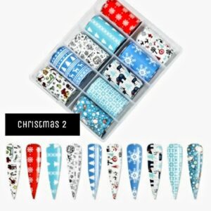 Foil navideño   en tonos celeste