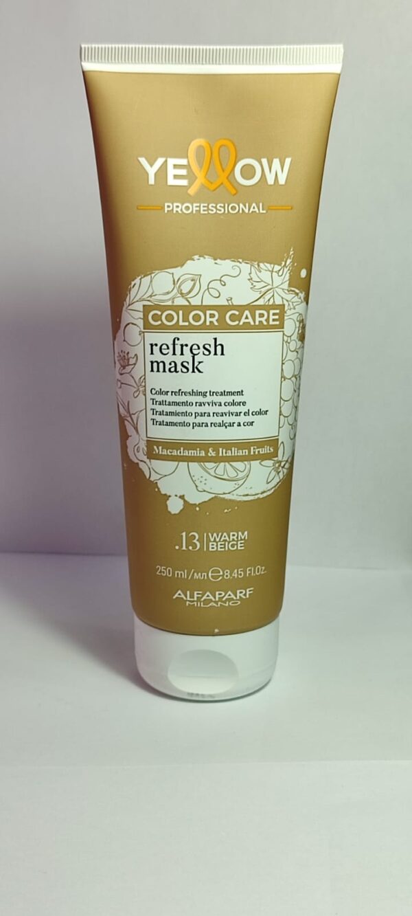 Mascarilla  para cabello chocolate y cobrizos Yellow  color Care refresh mask