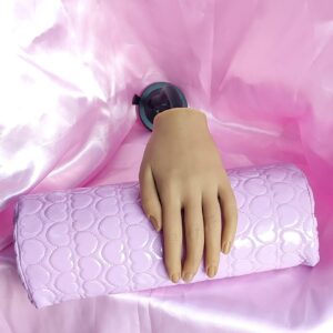 Apoya Brazos  lila sin patitas con estampado de corazones