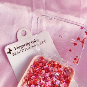 Caja de decoración  de corazones rosados  y rojos para encapsular