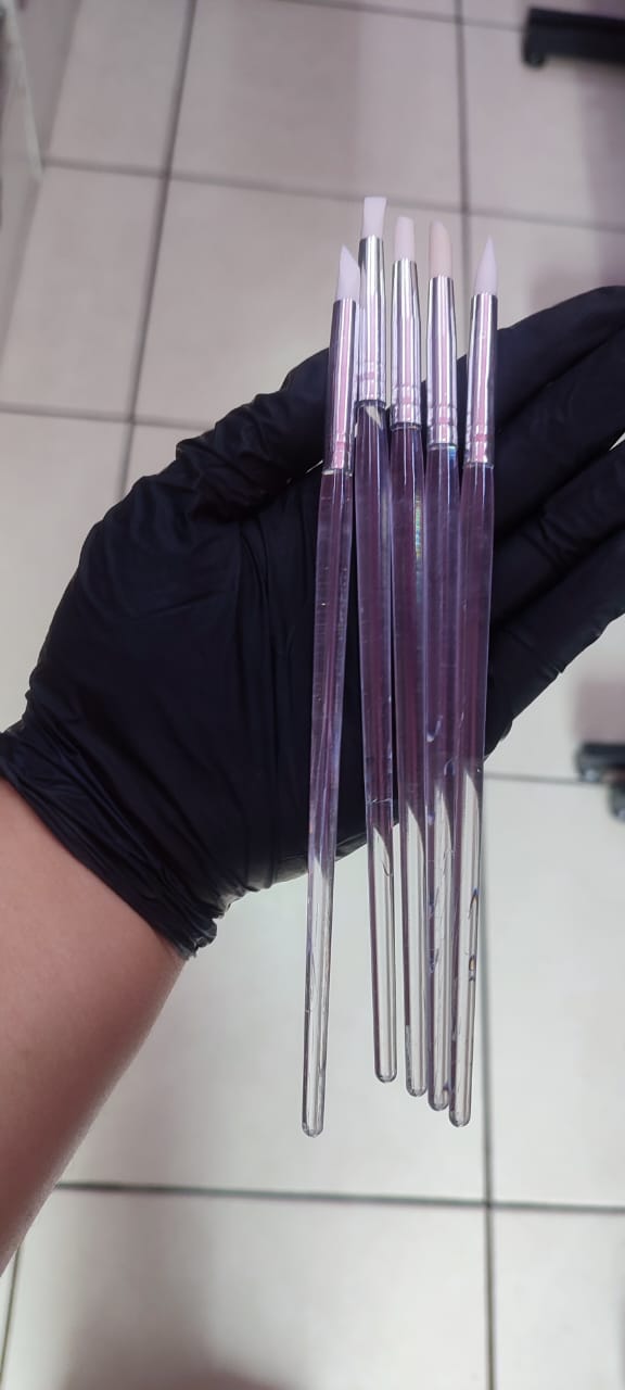 Kit de pinceles de goma transparante