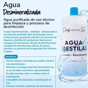 Agua bi destilada 1 litro