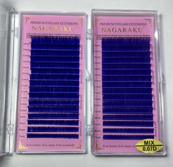 Blíster de pestañas 0.07 curva D Nagaraku Mix azules
