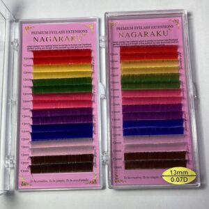 Blíster de pestañas 0.07 curva D Nagaraku grosor 13mm de colores