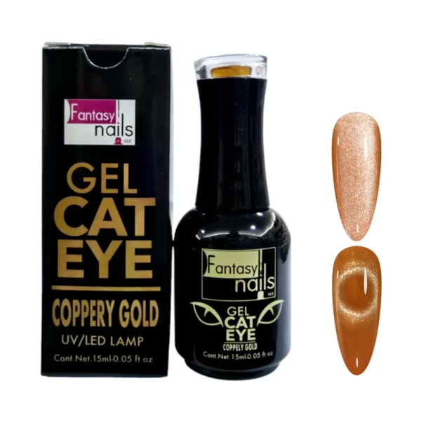 Gel Cat Eye Gold  Fantasy Nails