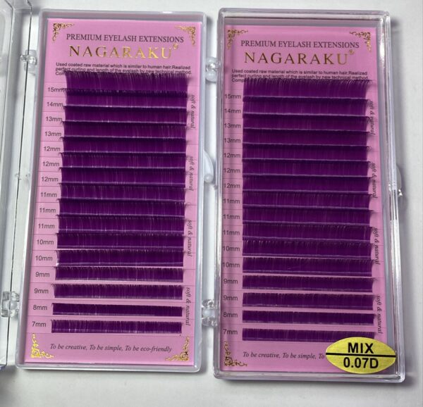 Blíster de pestañas 0.07 curva D Nagaraku Mix moradas