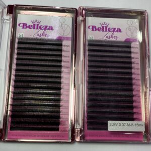 Blíster de pestañas 0.07 curva M Belleza Mix negras 3D