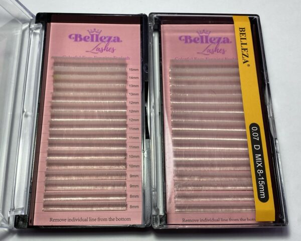 Blíster de pestañas 0.07 curva D Belleza Mix blancas