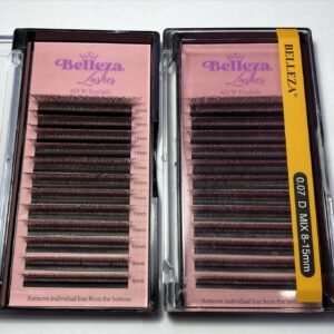 Blíster de pestañas 0.07 curva D Belleza Mix negras 6D W