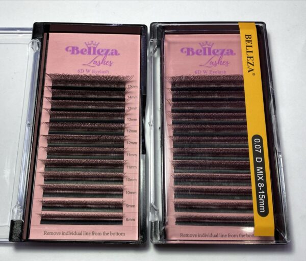 Blíster de pestañas 0.07 curva D Belleza Mix negras 6D W
