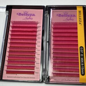 Blíster de pestañas 0.07 curva D Belleza Mix rosadas