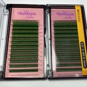 Blíster de pestañas 0.07 curva D Belleza Mix verde
