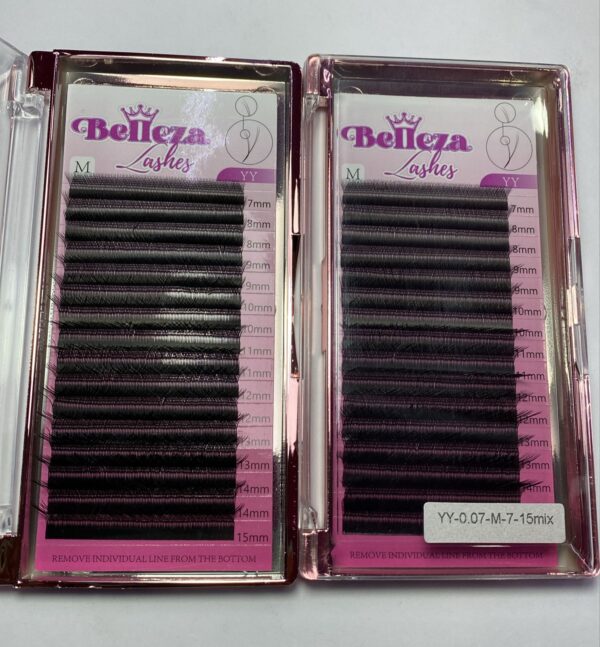 Blíster de pestañas  YY 0.07 curva M Belleza Mix negras